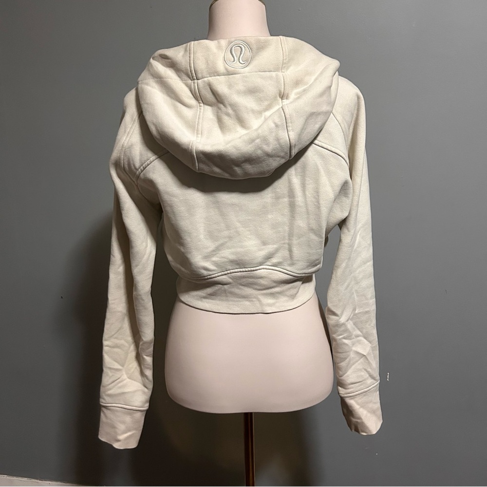 Lululemon Scuba Full-Zip Cropped Hoodie | Size: 8 | Bone - Picture 4 of 5